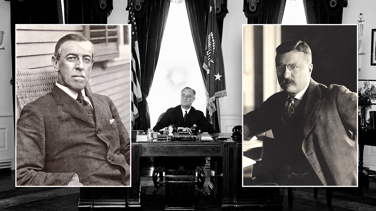 U.S. Presidents woodrow wilson, Franklin Roosevelt and teddy roosevelt
