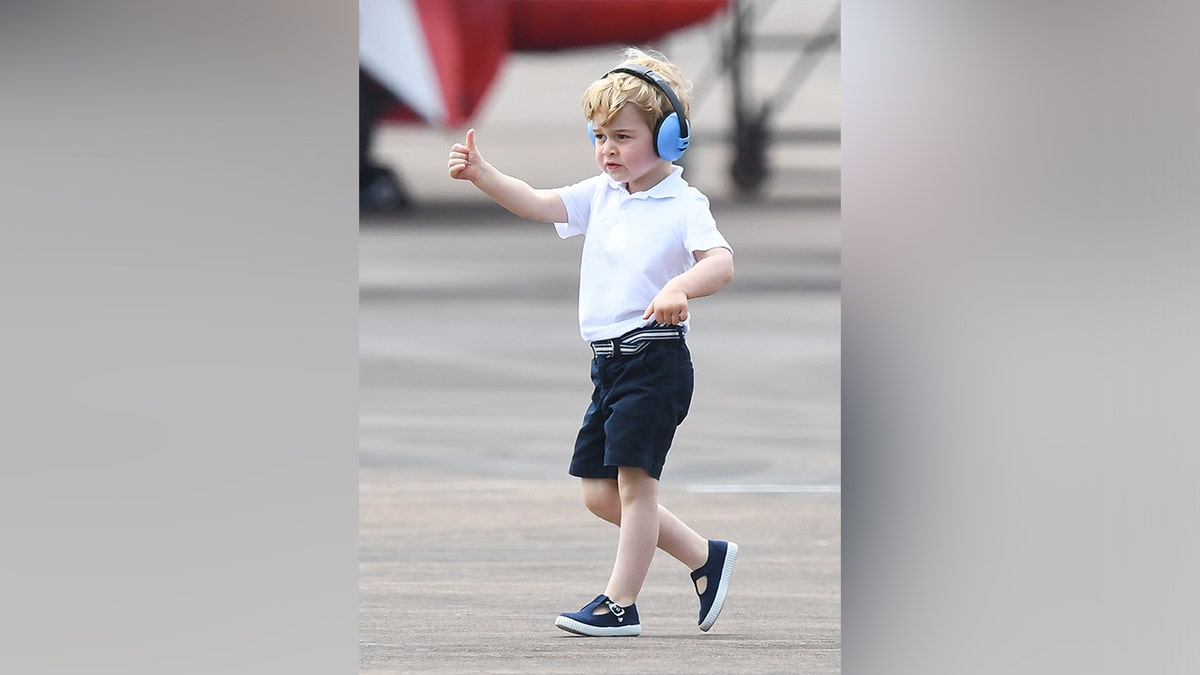 Prince George at the Royal International Air Tattoo at RAF Fairford in Gloucestershire.