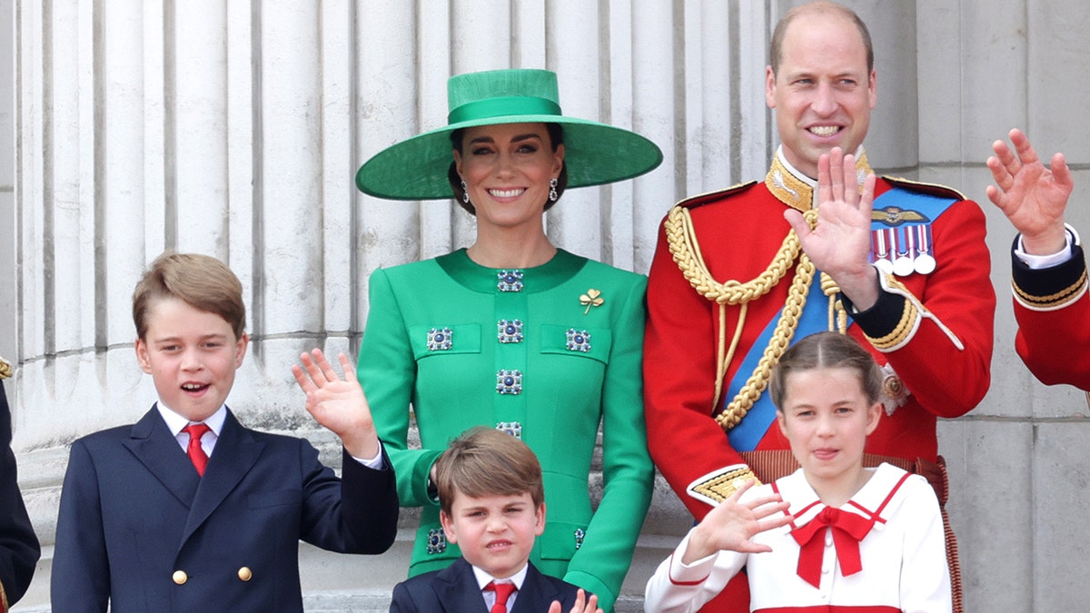Prince George and his family at the first Trooping the Colour in King Charles' honor. 