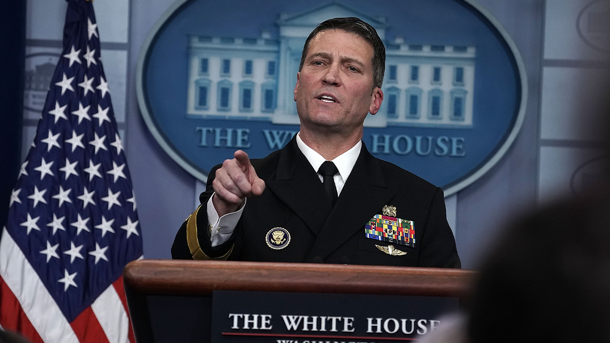 Ronny Jackson in 2018 as White House physician at news conference 