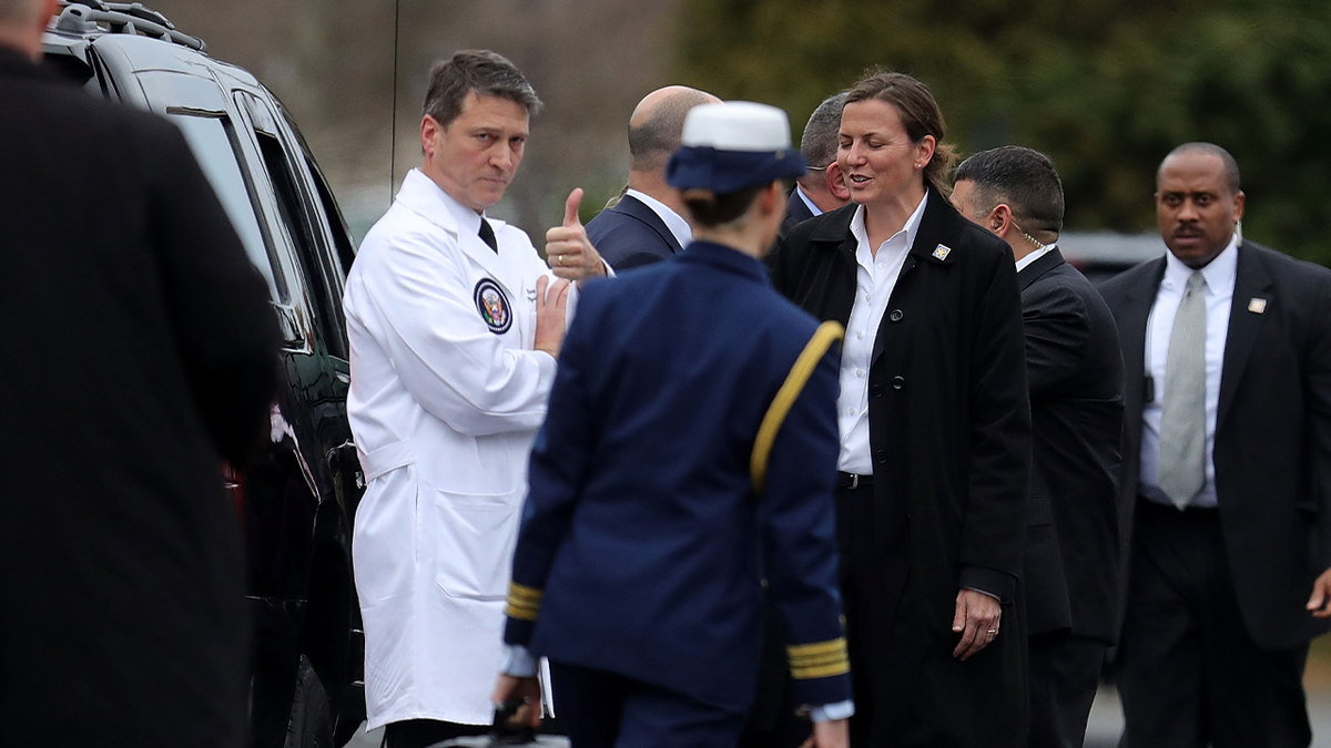 Dr. Ronny Jackson gives thumbs up in 2018 photo