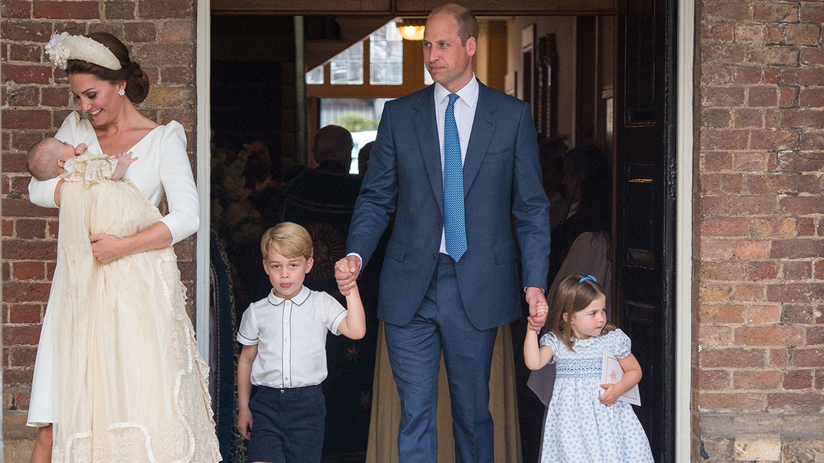 The royal family at Prince Louis' christening.