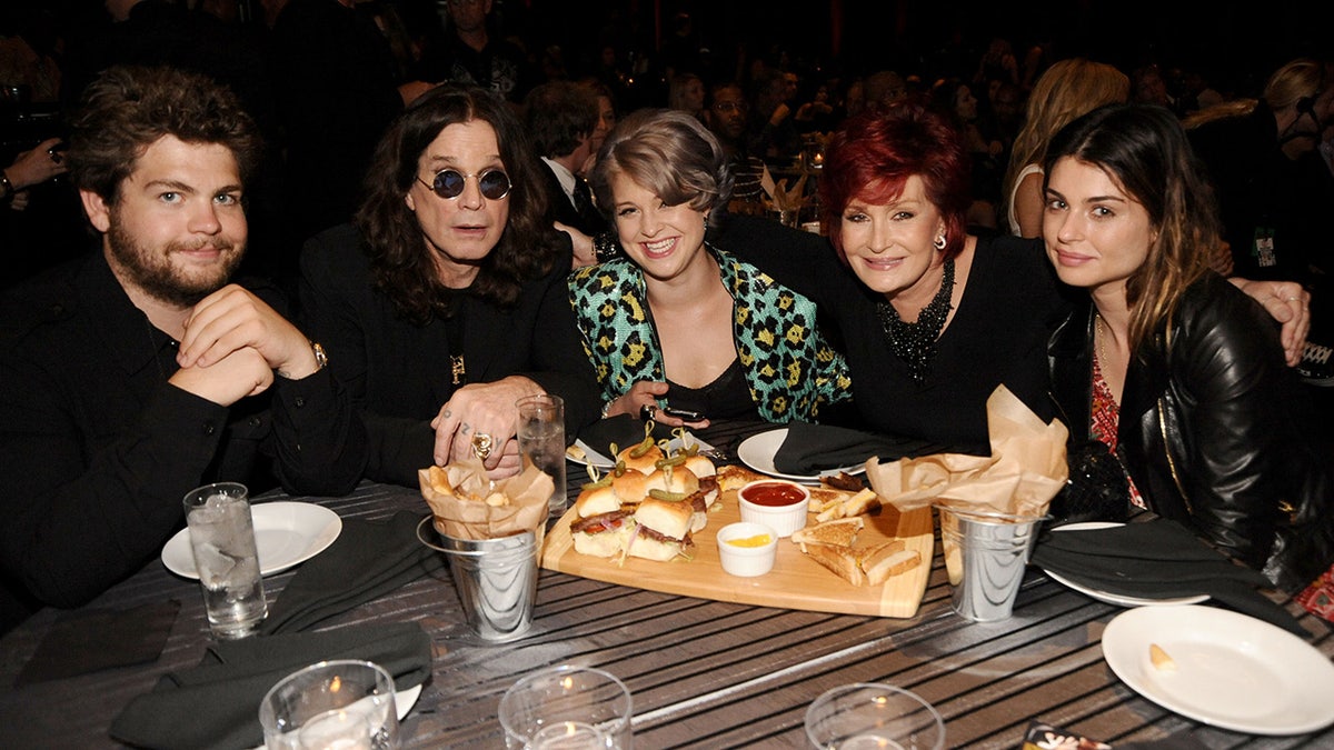 From left to right, Jack, Ozzy, Kelly, Sharon and Aimee Osbourne together in 2010.