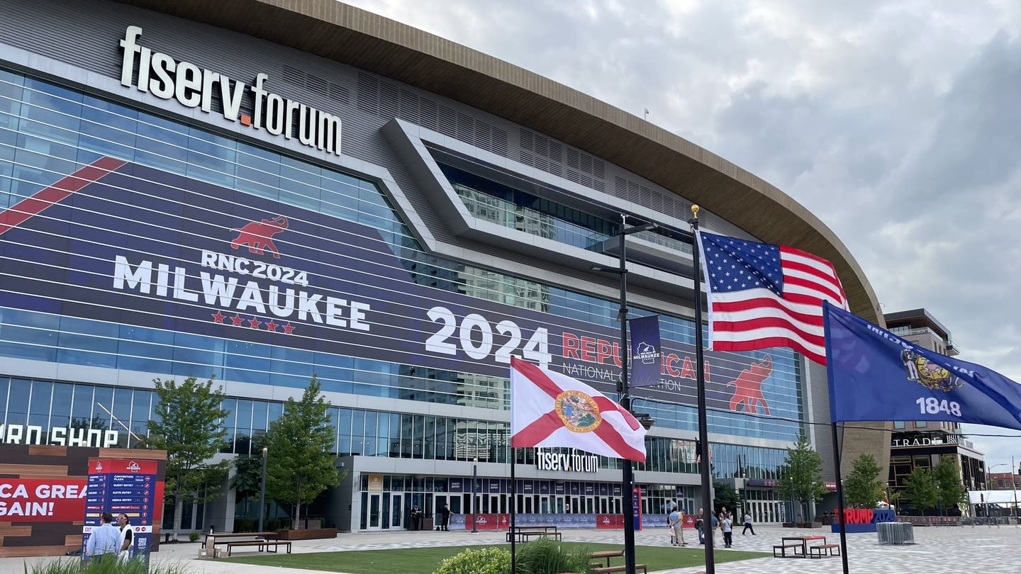 Fiserv Forum RNC exterior Milwaukee WI July 14 2024 scaled