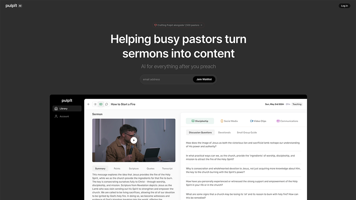 Pulpit AI: Revolutionizing Sermon Communication in the Church