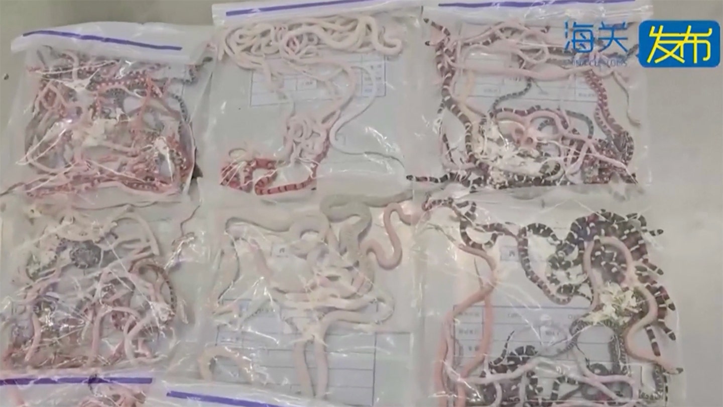 Snake Smuggler Caught with 104 Live Reptiles Concealed in Trousers