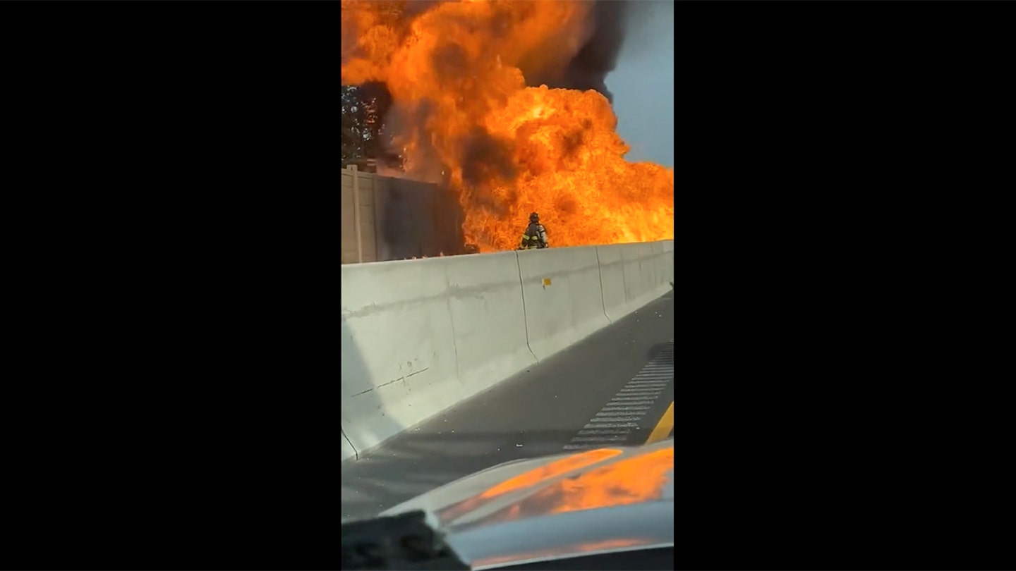 Massive Tractor-Trailer Fire Explodes on New Jersey Highway, Caught on Video