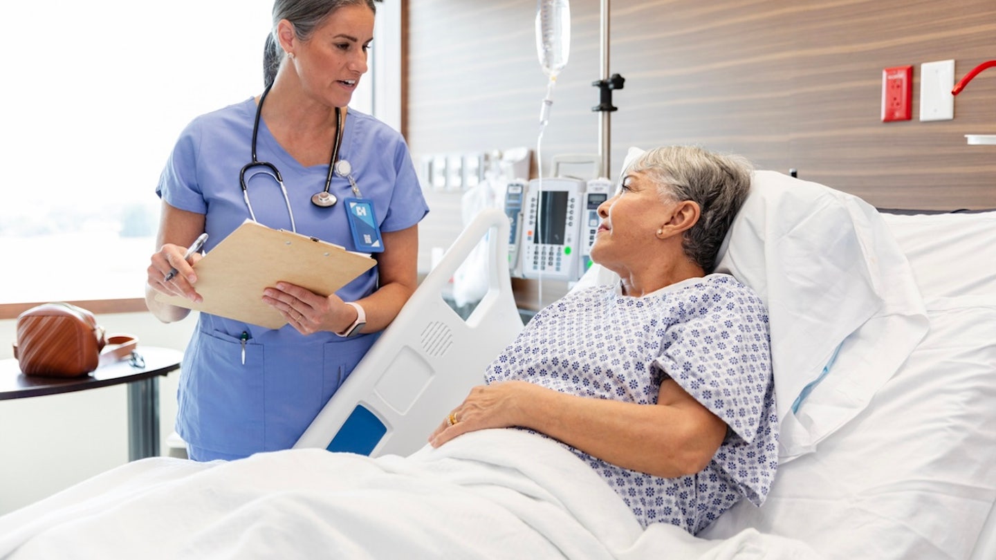 older woman in hospital