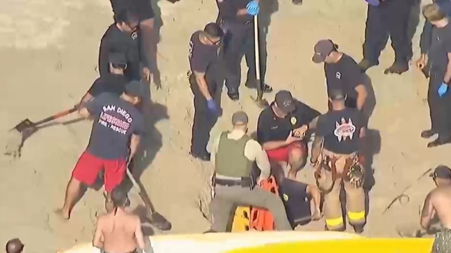 Teen Girl Rescued from Collapsed Sand Hole at San Diego Beach