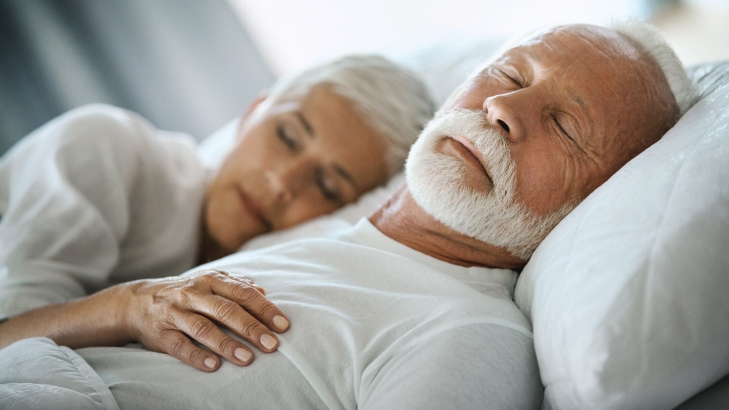 senior couple sleeping