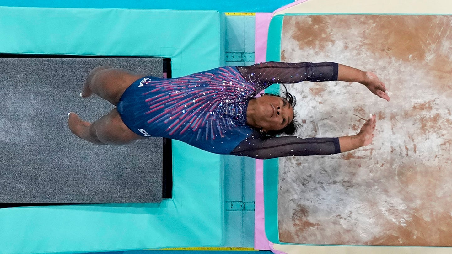 Simone Biles Soars Through Vault Training, Hinting at a Dominant Paris 2024 Performance