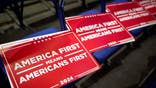 MILWAUKEE, WISCONSIN - JULY 18: Signs reading "America First Means America First" are seen during preparations for the fourth day of the Republican National Convention at the Fiserv Forum on July 18, 2024 in Milwaukee, Wisconsin. Delegates, politicians, and the Republican faithful are in Milwaukee for the annual convention, concluding with former President Donald Trump accepting his partys presidential nomination. The RNC takes place from July 15-18. (Photo by Andrew Harnik/Getty Images)