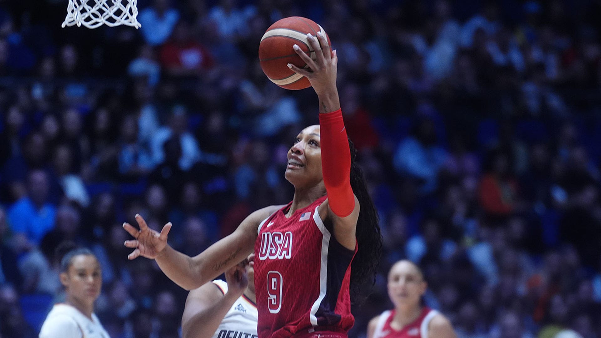 A'ja Wilson in action