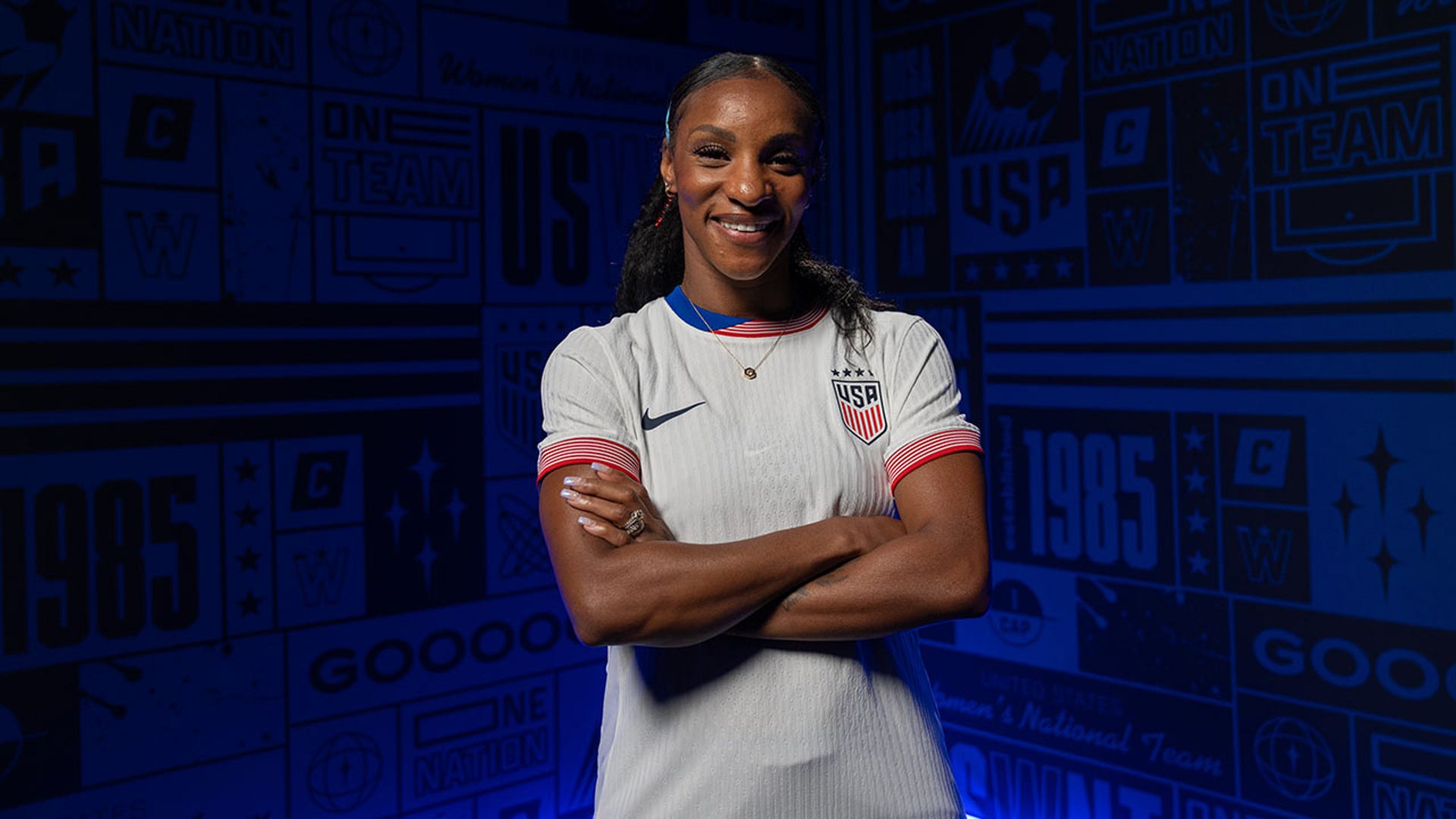 Crystal Dunn poses