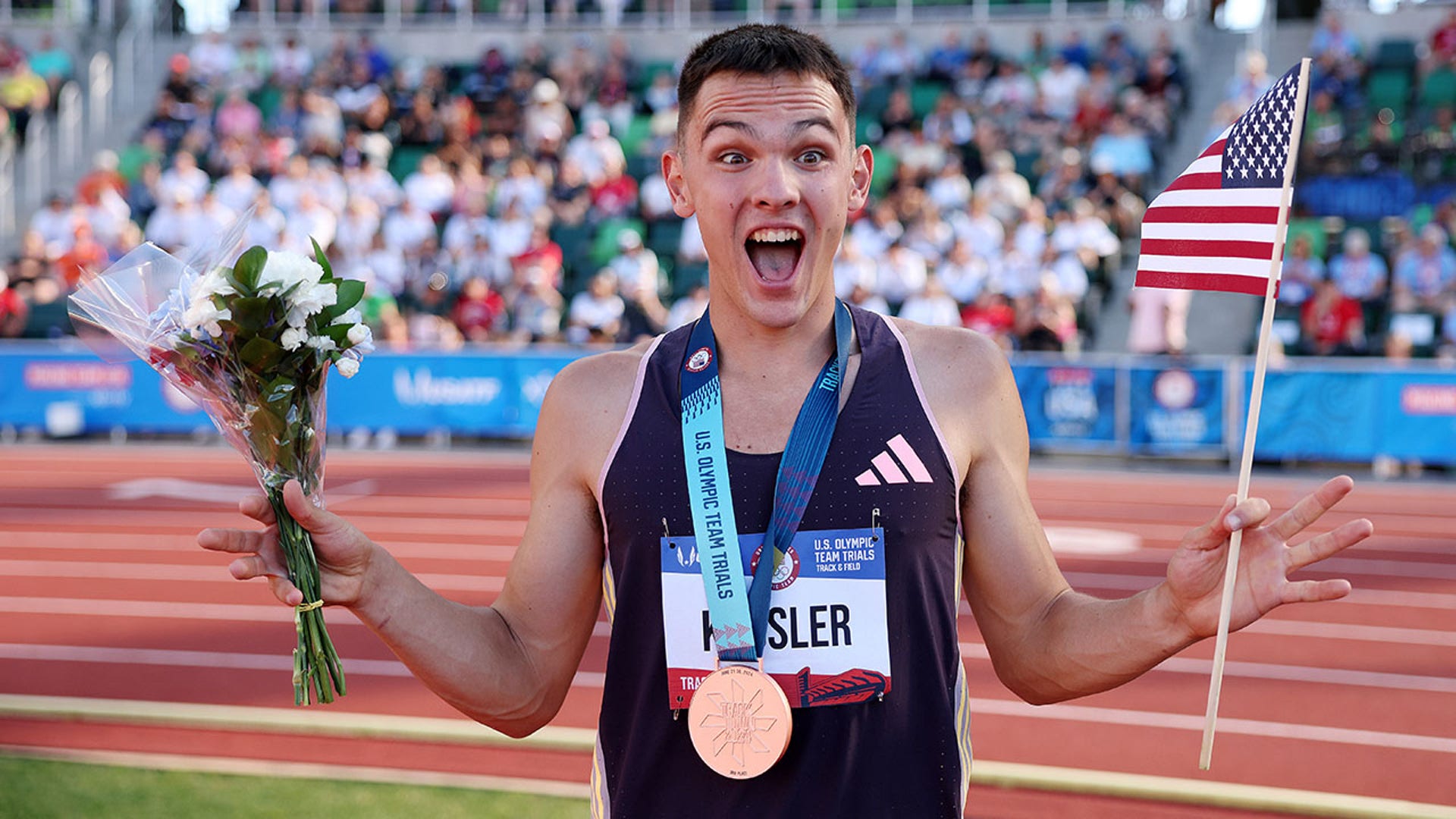 Hobbs Kessler celebrates
