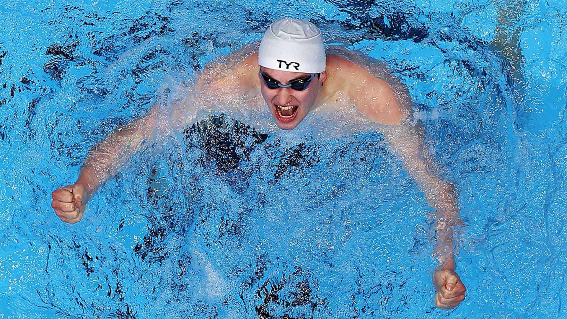 Matthew Fallon celebrates