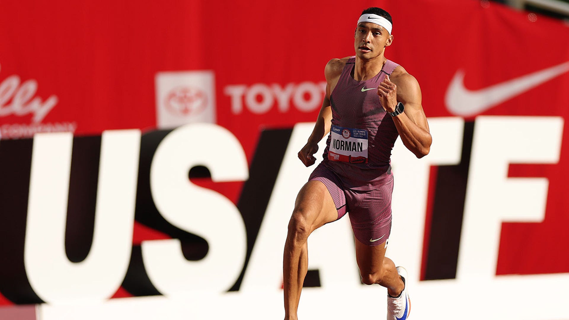 Michael Norman competes