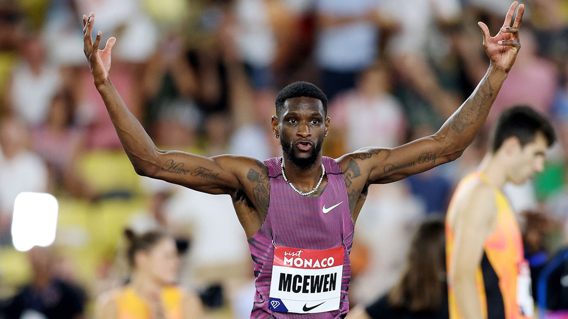 Shelby Mcewen celebrates