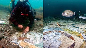 Archaeologists discover underwater mosaic believed to date back to Roman Empire