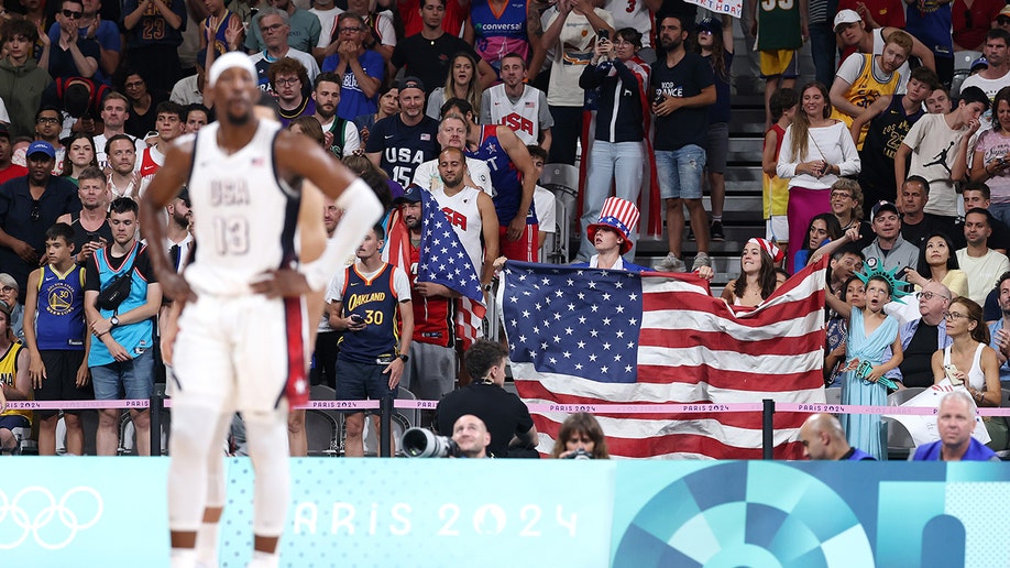 USA fans cheer at men's basketball