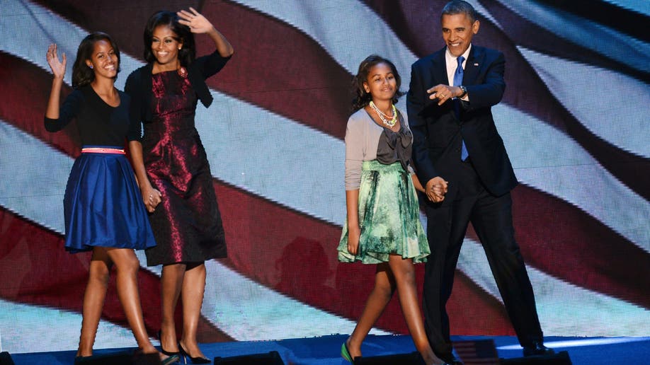 Barack Obama with his family