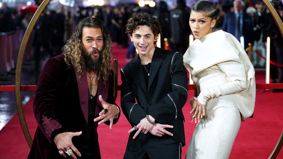 Jason Momoa, Timothee Chalamet and Zendaya at "Dune" premiere