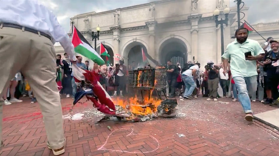 VP Harris finally reacts to DC violence, hours after flag burning by anti-Israel agitators