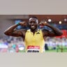 Grant Holloway celebrates
