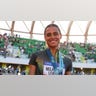 Sydney McLaughlin-Leverone poses