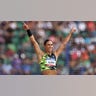 Valarie Allman celebrates