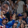 Simone Biles fans cheer