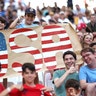 Young USA fans with sign