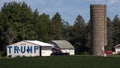 CHARLES CITY, IOWA - AUGUST 10: A farmer uses a barn to show support for Republican presidential candidate former President Donald Trump on August 10, 2024 near Charles City, Iowa.  Trump won Iowa by 9 percent in 2016 and 8 percent in 2020 over his democratic rivals.  (Photo by Scott Olson/Getty Images) - Fox News
