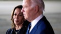 US Vice President Kamala Harris, left, watches as President Joe Biden speaks to members of the media at Joint Base Andrews, Maryland, US, on Thursday, Aug. 1, 2024. Russia freed Wall Street Journal reporter Evan Gershkovich as well as jailed Kremlin critics in the largest prisoner exchange with the West in decades, in return for a prized assassin sought by President Vladimir Putin. Photographer: Ken Cedeno/UPI/Bloomberg via Getty Images - Fox News