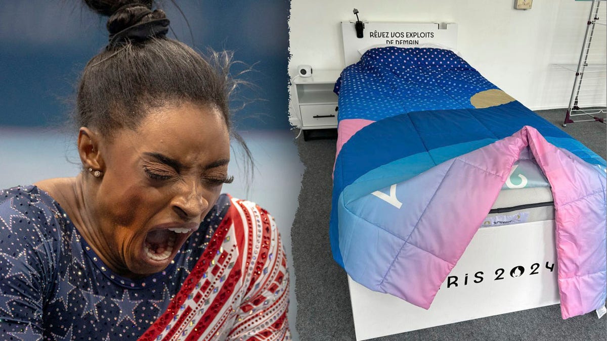 Simone Biles y la cama de cartón