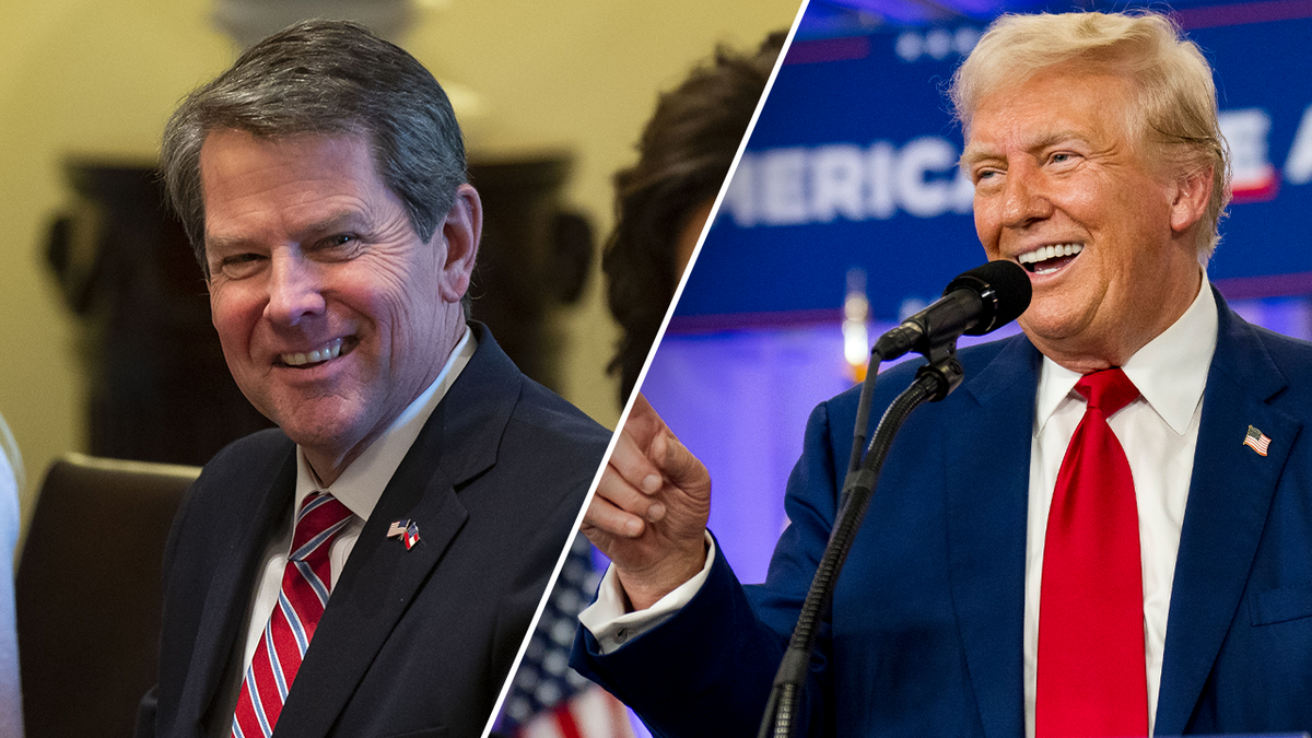 Gov. Kemp, left, and President Trump in photo split