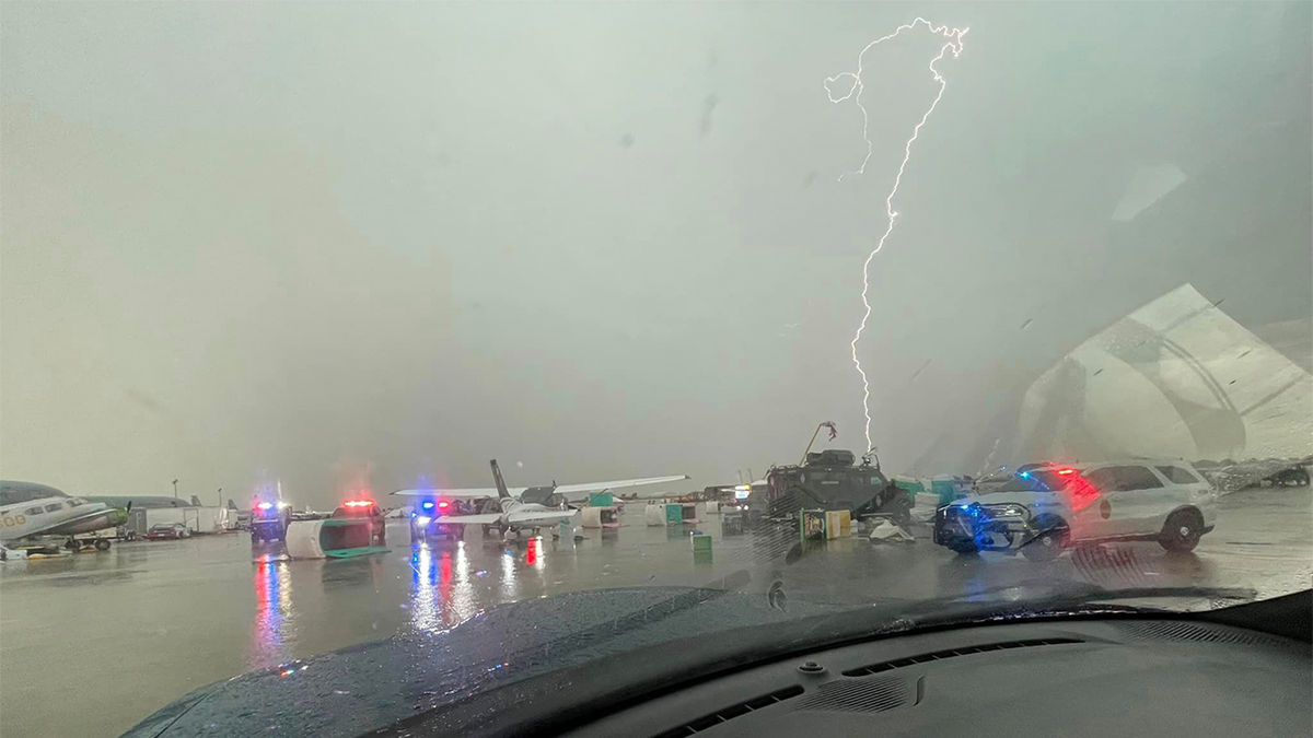 Lightning Strikes Over McConnell Air Force Base