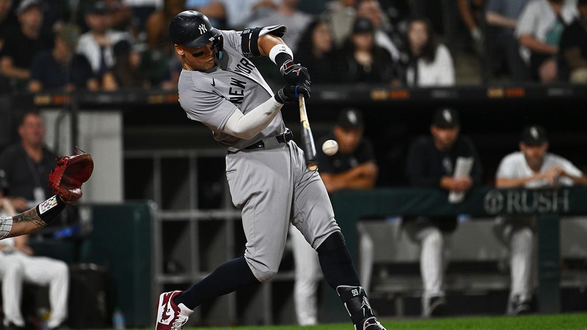 Aaron Judge hits the ball