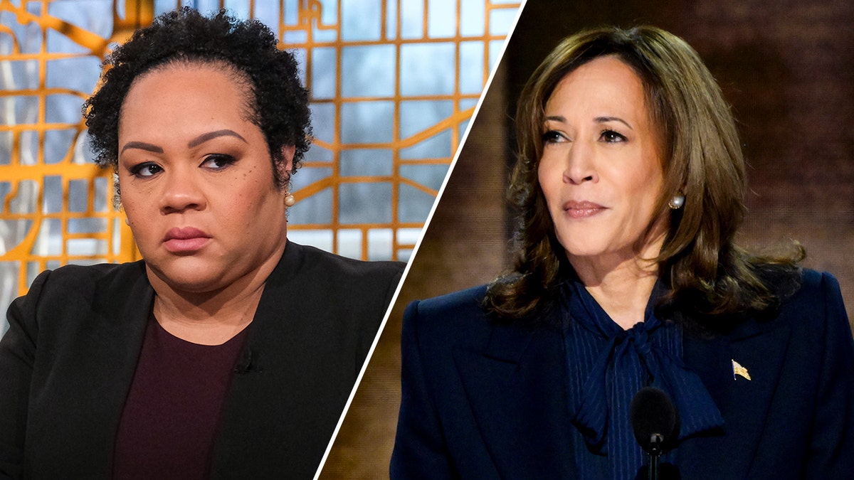 Yamiche Alcindor, kiri; Wapres Kamala Harris, kanan