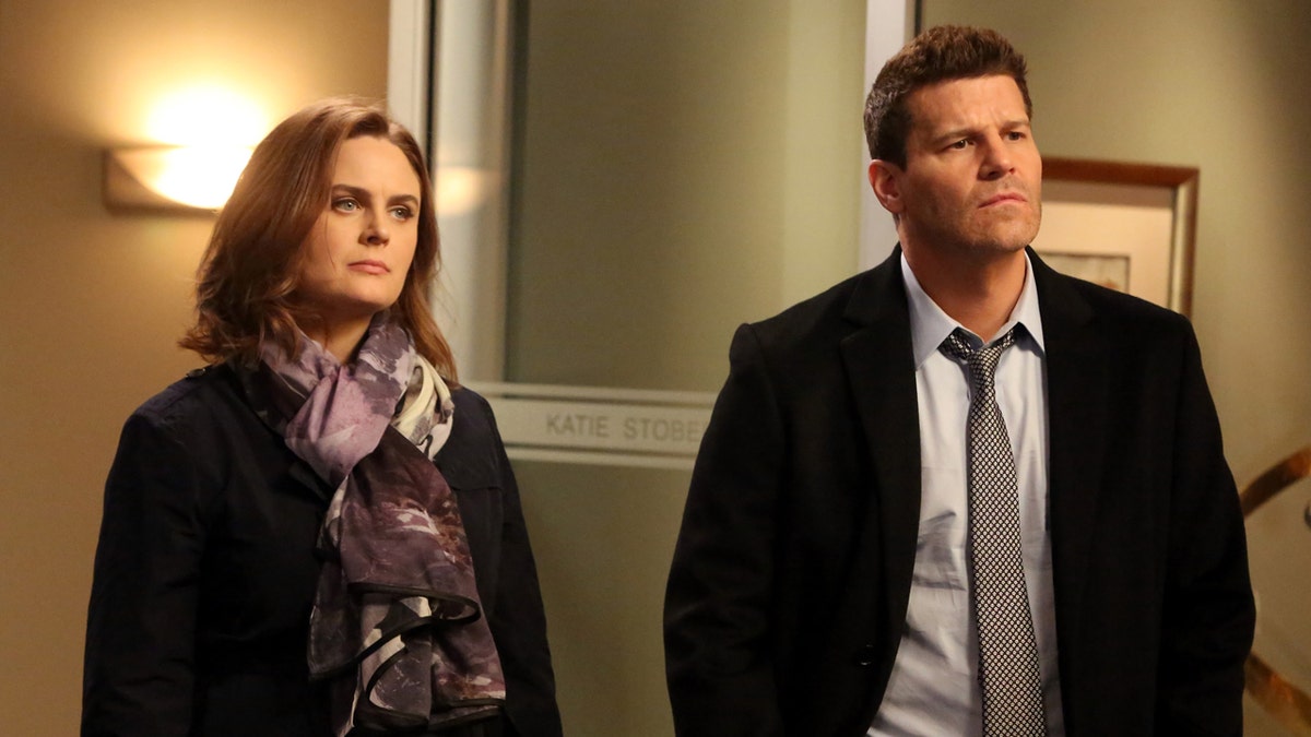 Emily Deschanel and David Boreanaz on "Bones"