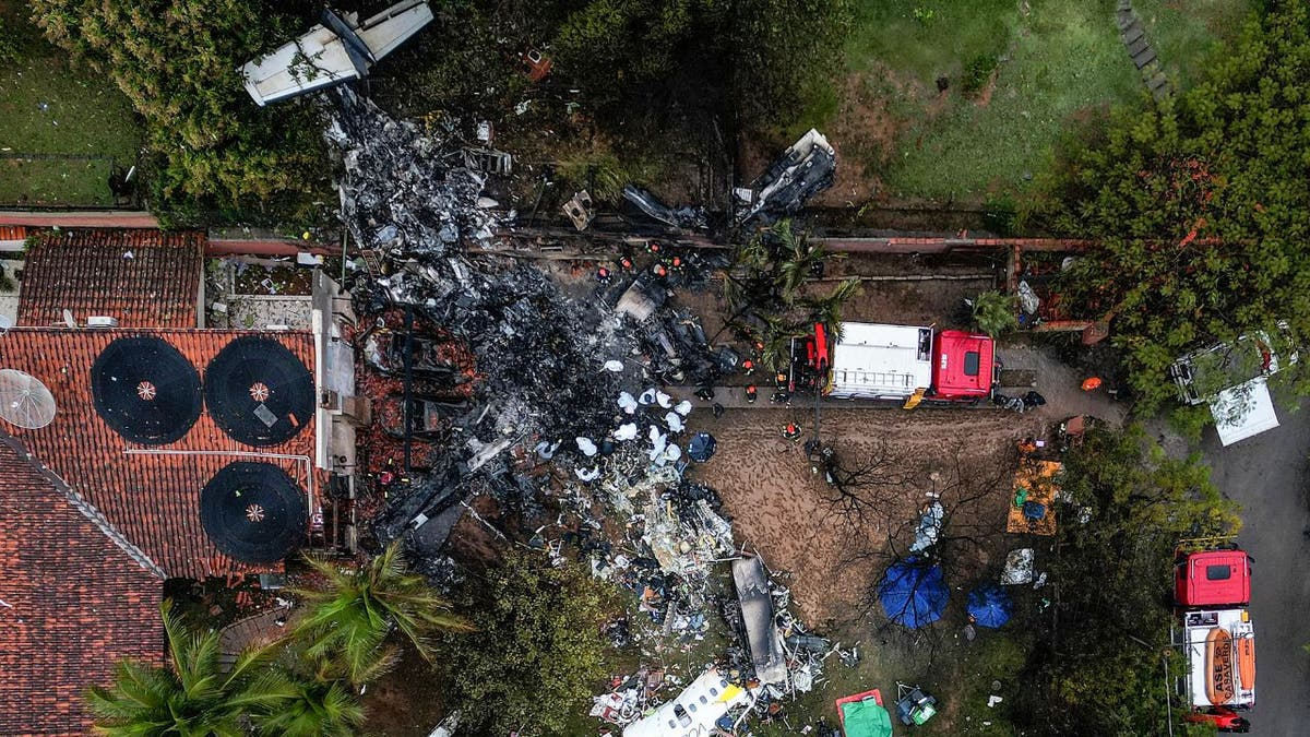 Lugar del accidente aéreo en Brasil