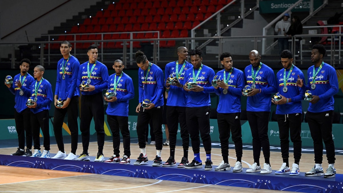 Colombia's basketball players