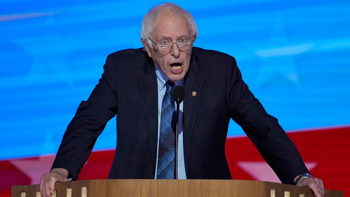 Bernie Sanders habla durante la Convención Nacional Demócrata