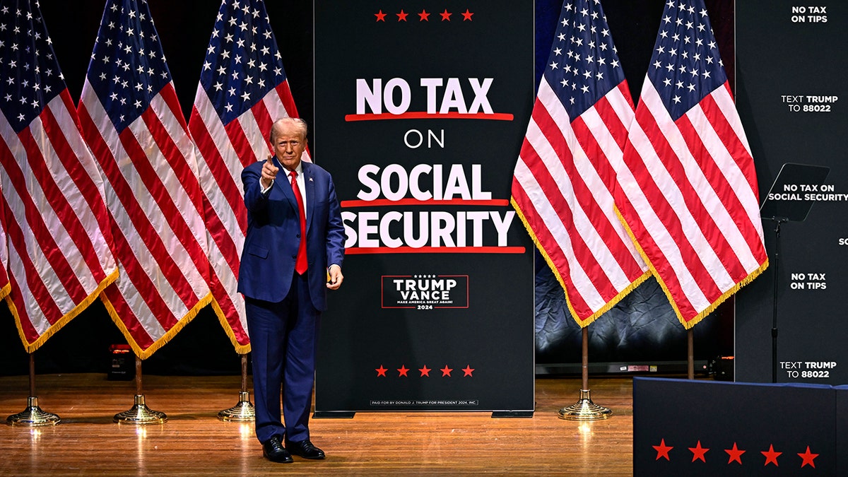 Trump arrives at a campaign rally in North Carolina