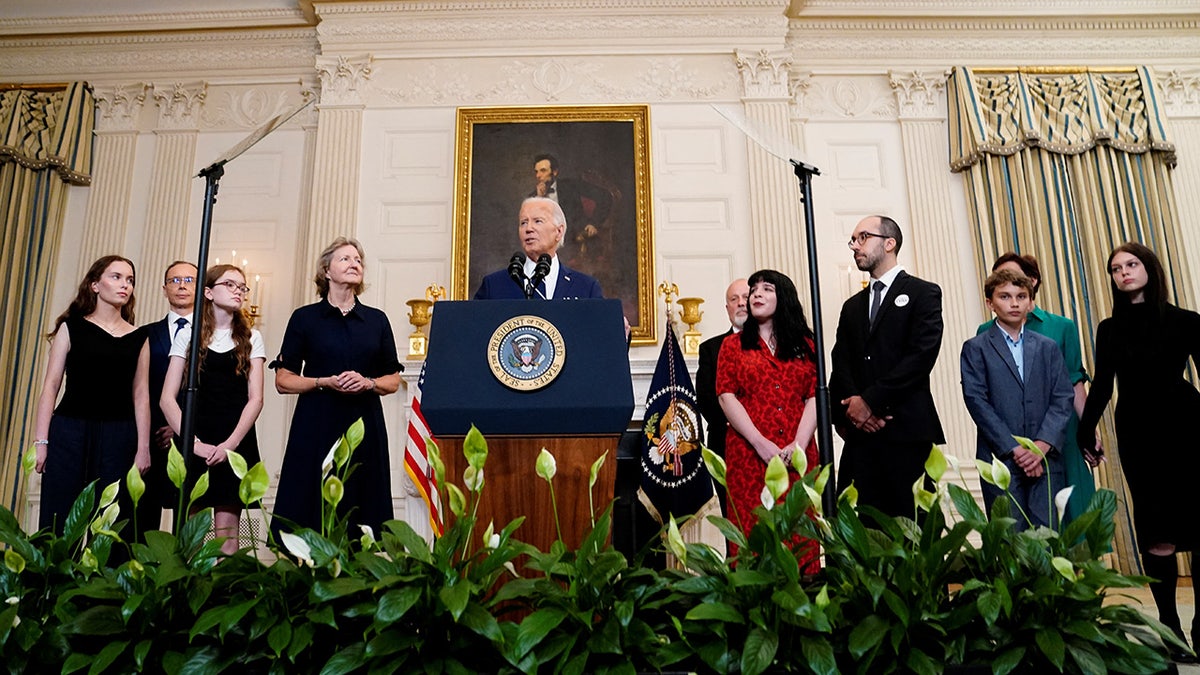 U.S. President Joe Biden speaks about the release of Paul Whelan, Evan Gershkovich, Alsu Kurmasheva, and Vladimir Kara-Murza