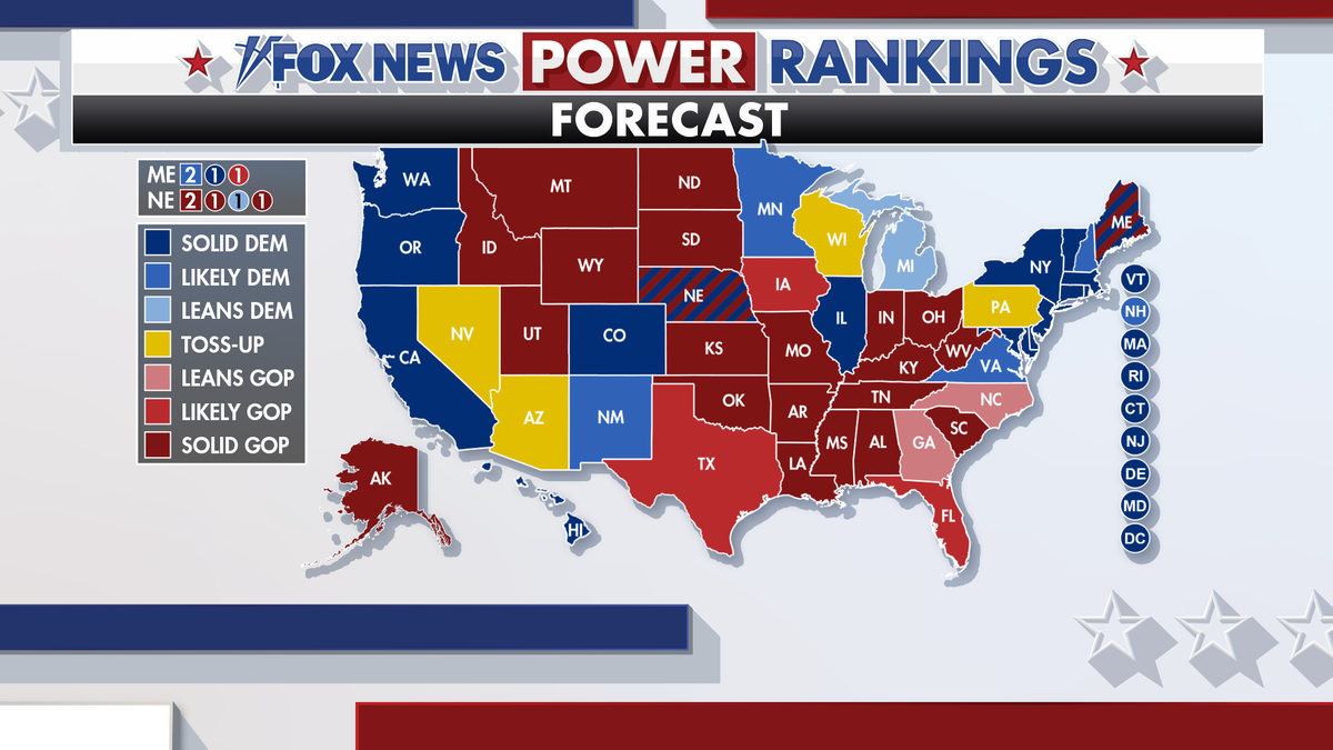 Fox News Mapa de las clasificaciones de poder