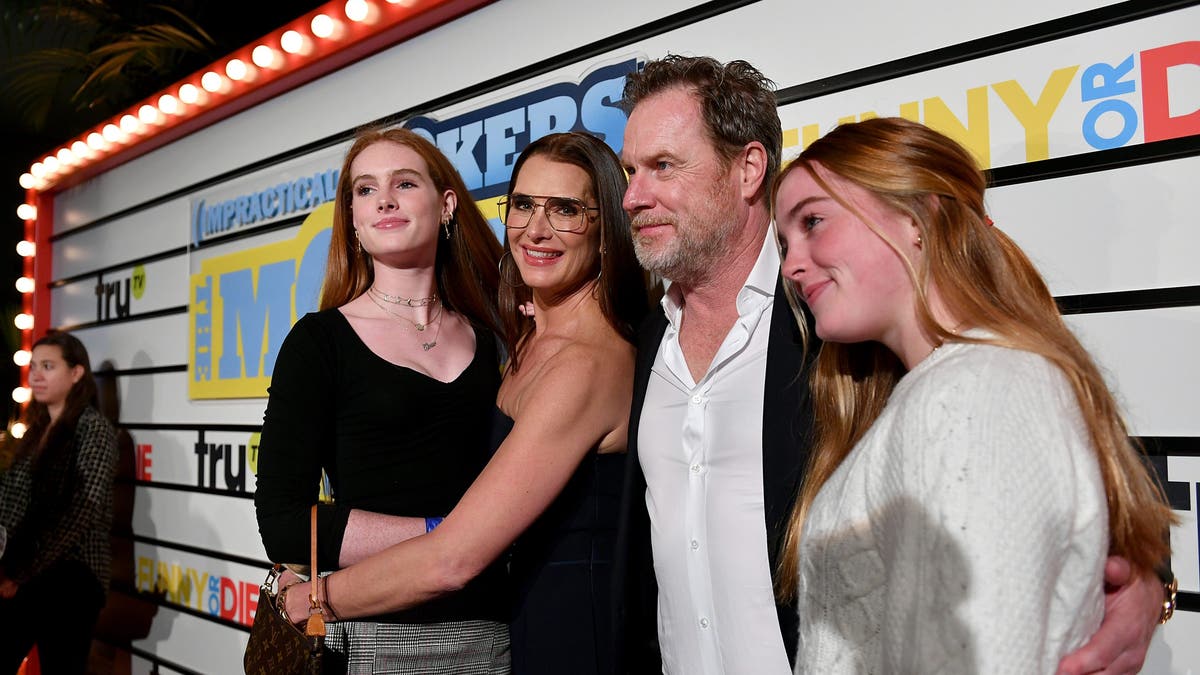 Brooke Shields with her husband Chris Henchy and their daughters Grier and Rowan