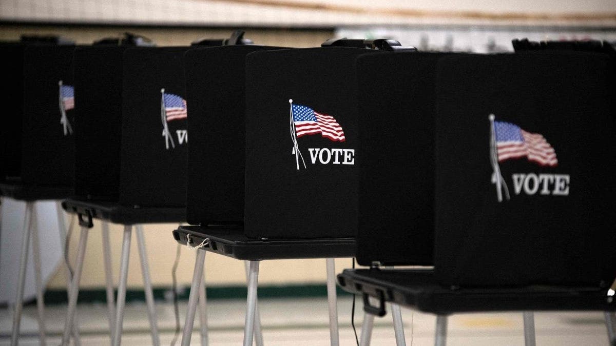 Voting booths in Eagle Pass, Texas