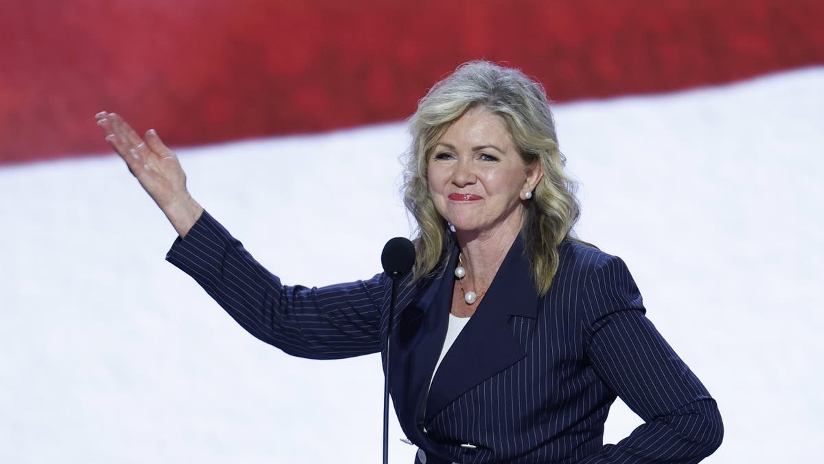 Blackburn speaks at the RNC in July.