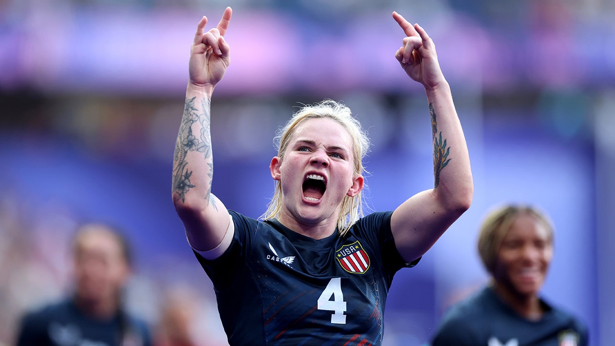 Sammy Sullivan after the victory in women's rugby